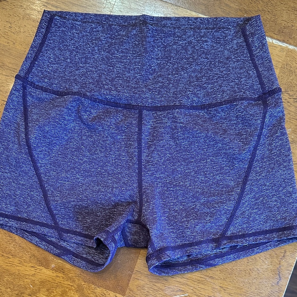 Women's heathered purple High-Waisted Shorts
